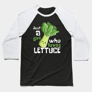 Lettuce Love: Just a Girl with a Leafy Heart Baseball T-Shirt
